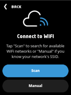 Screenshot of device "Connect to WiFi" screen